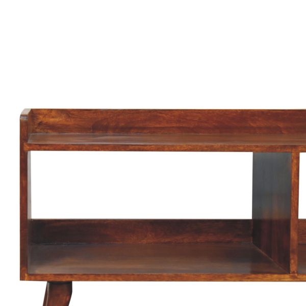 Solid Mango Wood Open-top Chestnut Media Unit - Image 4