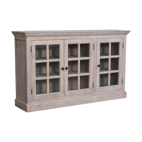Solid Mango Wood Stone Wash Triple Glazed Cabinet - Image 3