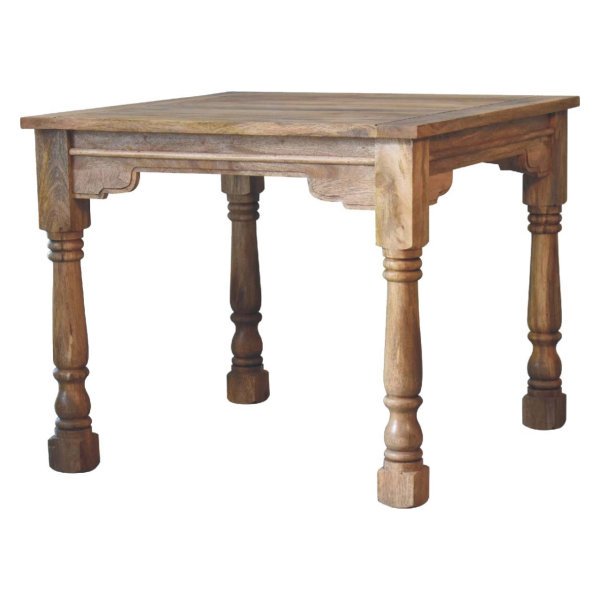 Solid Oak Finished Mango Wood Granary Square Dining Table Seats 2-4 - Image 2