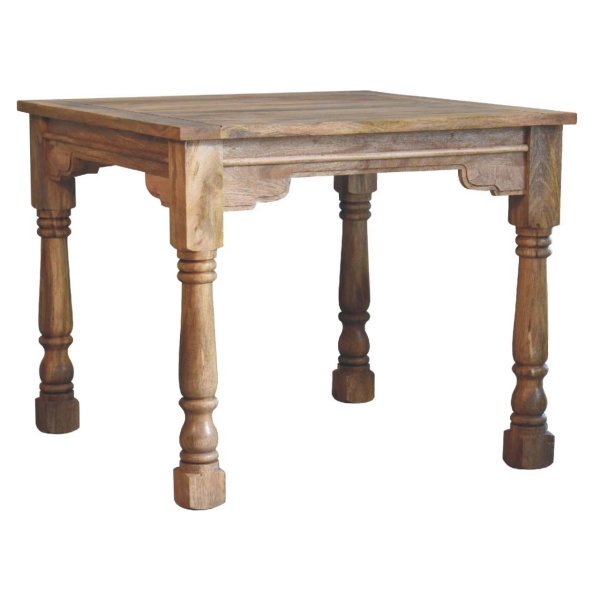 Solid Oak Finished Mango Wood Granary Square Dining Table Seats 2-4 - Image 3