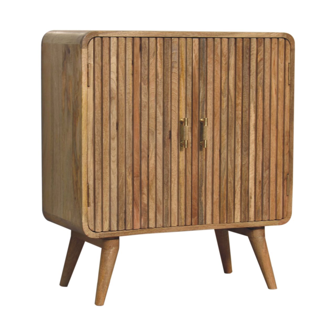 Mango Wood T-bar Ridged Cabinet - Image 2
