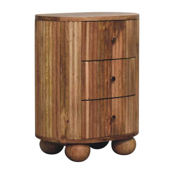 Soba Ball 3 Drawer Bedside - Image 3