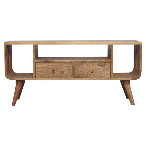 Solid Mango Wood Soba Nordic Multi Media Unit