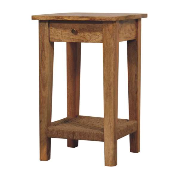 Solid Mango Wood Rope End Table - Image 3