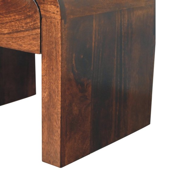 Solid Mango Wood California Walnut Disc Bedside - Image 16
