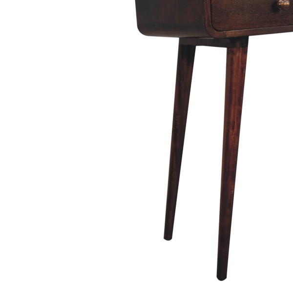 Solid Mango Wood Curved California Walnut Console Table - Image 7