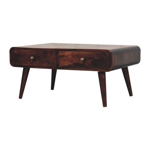 Solid Mango Wood California Walnut Sonata Coffee Table