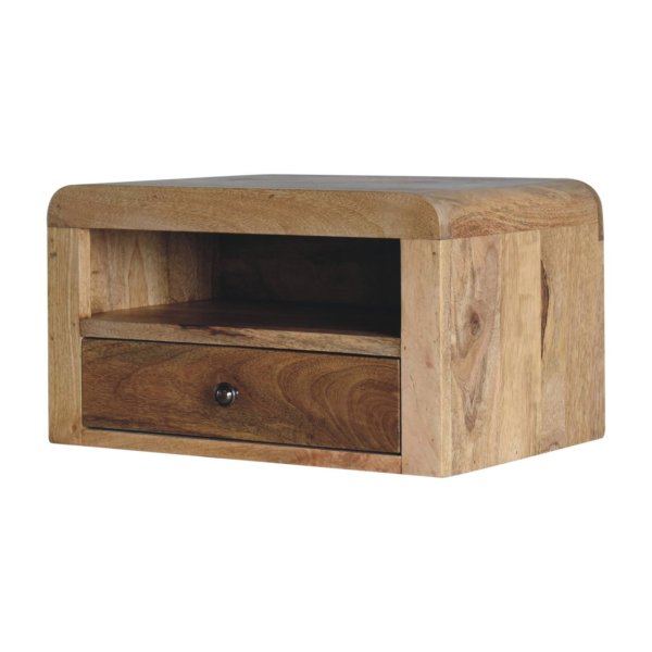 Solid Mango Wood Mango Wood Chunky Oak-ish Floating Bedside - Image 2