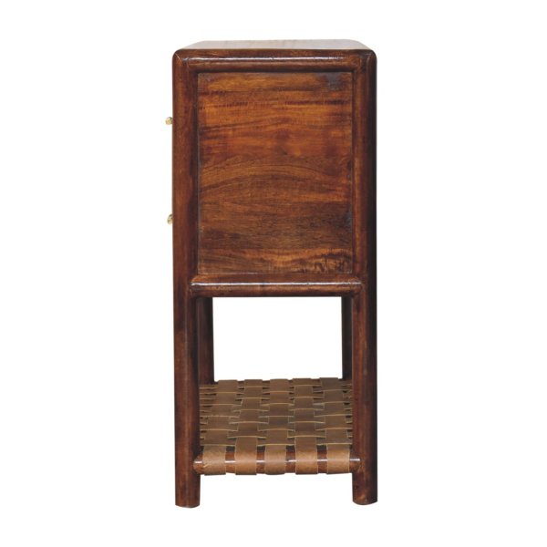 Solid Mango Wood Regency Woven 2-Drawer Nightstand - Image 7