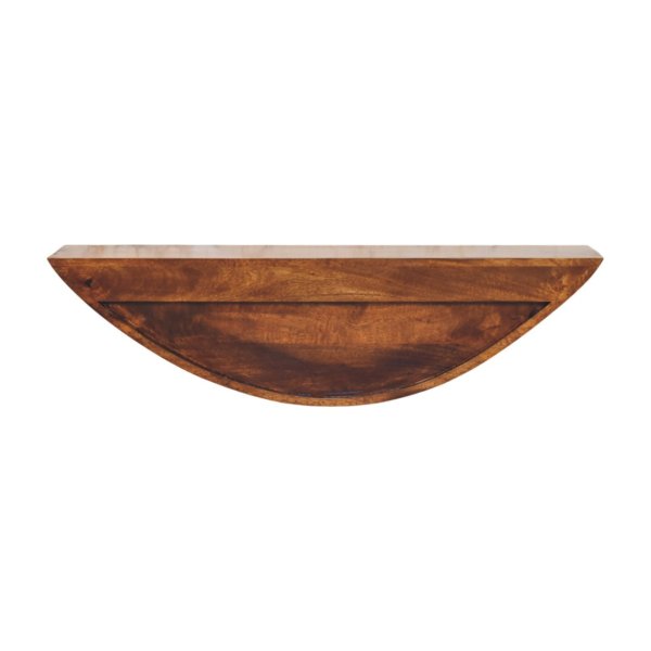 Solid Mango Wood Crescent Floating Wall Shelf - Image 9