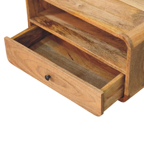 Solid Mango Wood Avora Wall-Mounted Oak Finished Nightstand - Image 5