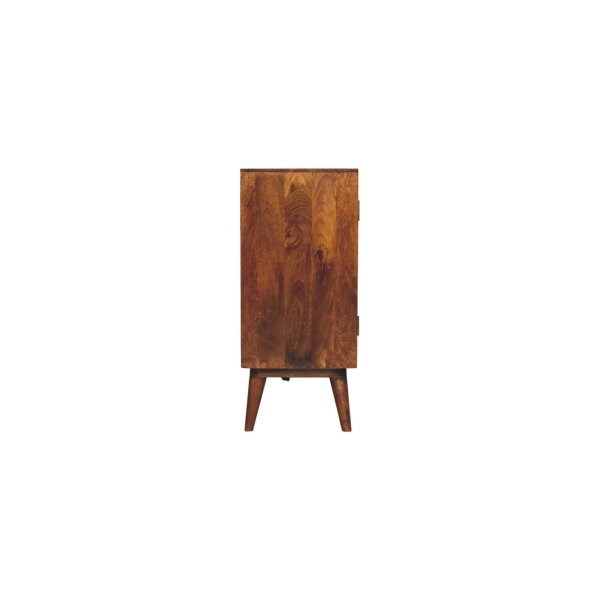 Solid Mango Wood Solis Carved 4 Door Chestnut Sideboard - Image 7
