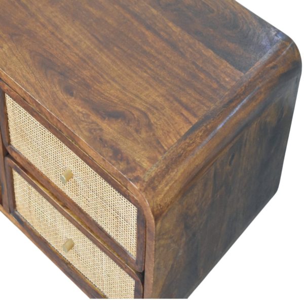 Solid Mango Wood Larissa 4 Drawer Chestnut Media Unit - Image 4