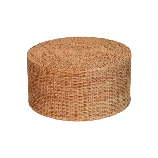 Solid Mango Wood Regency Round Woven Coffee Table