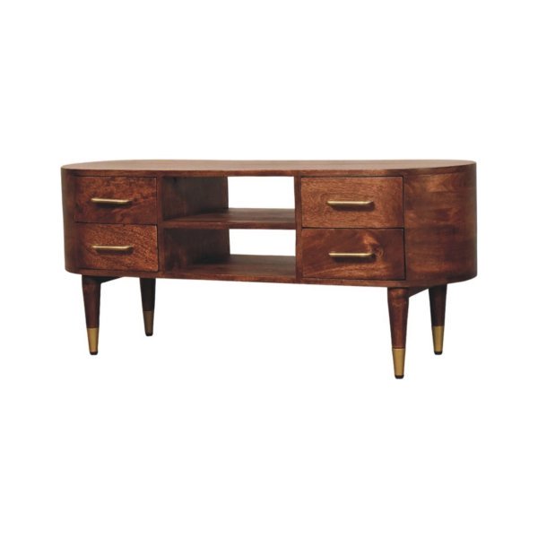 Solid Mango Wood Jetson Curve Media Console - Image 2