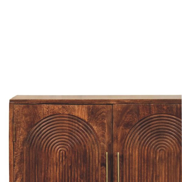Solid Mango Wood Arco Groove Sideboard - Image 3