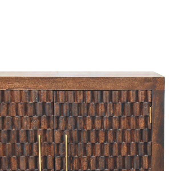 Solid Mango Wood Vesta Textured Cabinet - Image 3