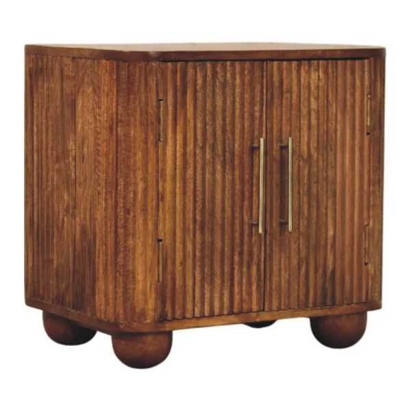 Solid Mango Wood Mango Wood Solis Fluted Mini Sideboard