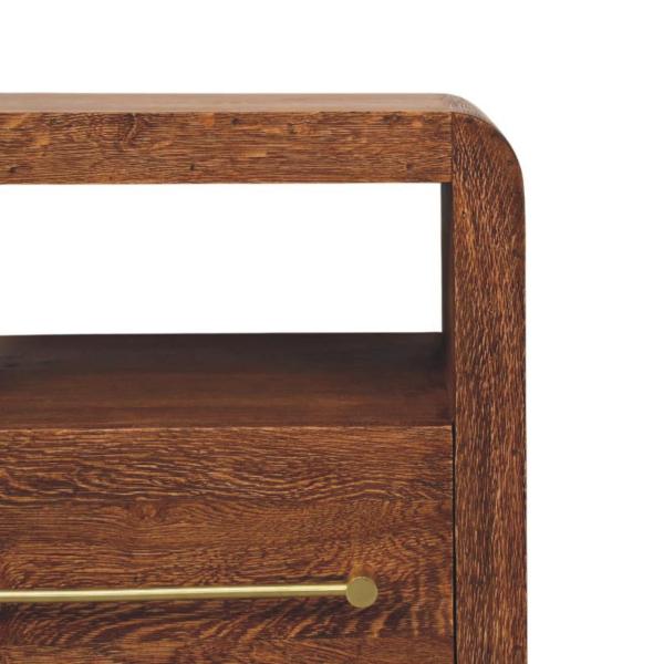 Solid Mango Wood Curved Edge Bedside - Image 3