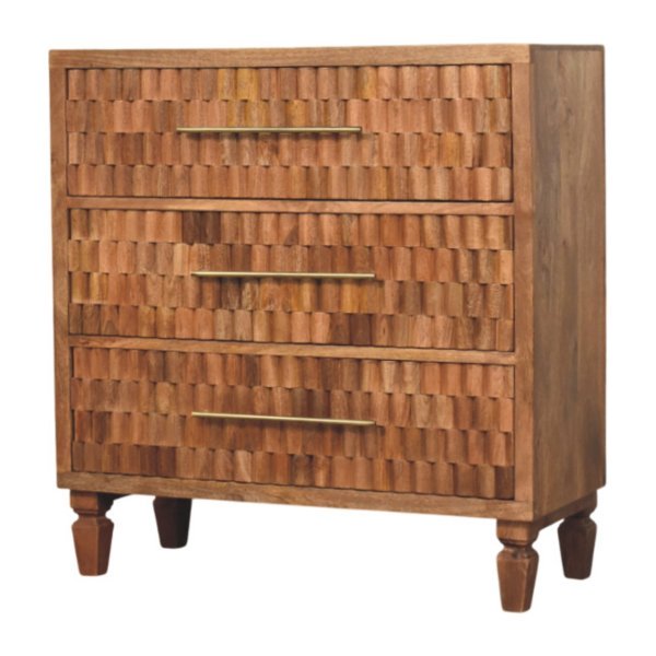 Solid Mango Wood Cadiz Carved Storage Chest