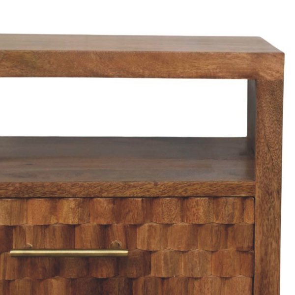 Mango Wood Arno Bedside in Golden Teak - Image 3