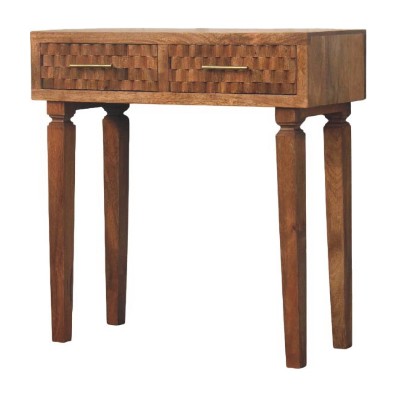 Solid Mango Wood Mango Wood Arno Console Table in Golden Teak