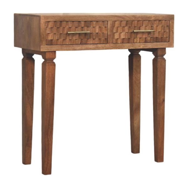 Solid Mango Wood Mango Wood Arno Console Table in Golden Teak - Image 2