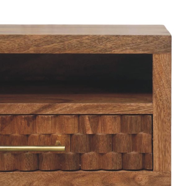 Mango Wood Arno Wall-Mounted Nightstand in Golden Teak - Image 3