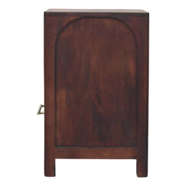 Solid Mango Wood Arched Edge 1 Drawer Bedside - Image 7