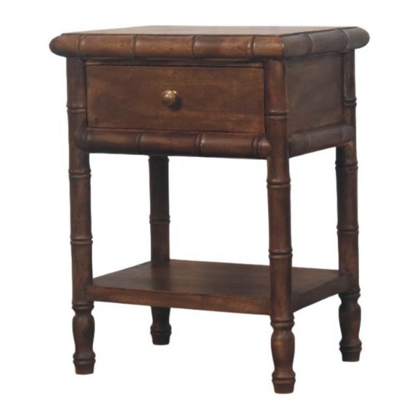 Bamboo Carved Bedside Table - Image 2
