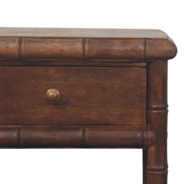 Bamboo Carved Bedside Table - Image 3