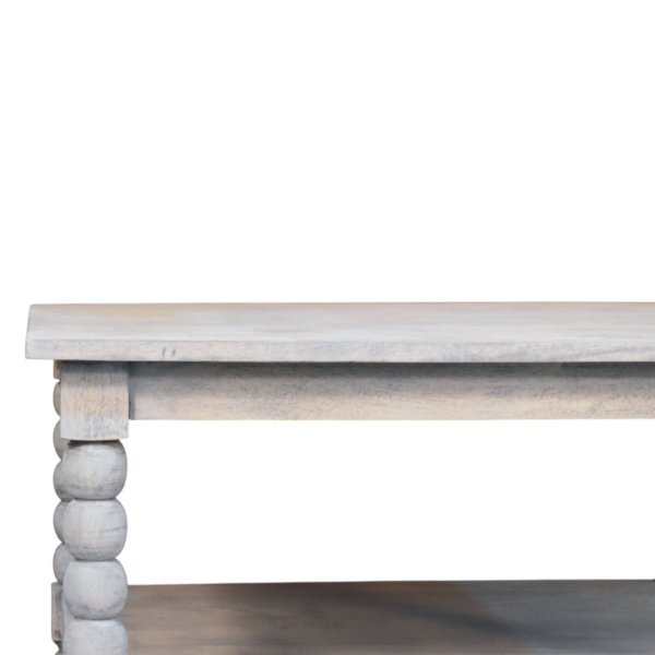 Solid Mango Wood Spindle Acid Wash Coffee Table - Image 3