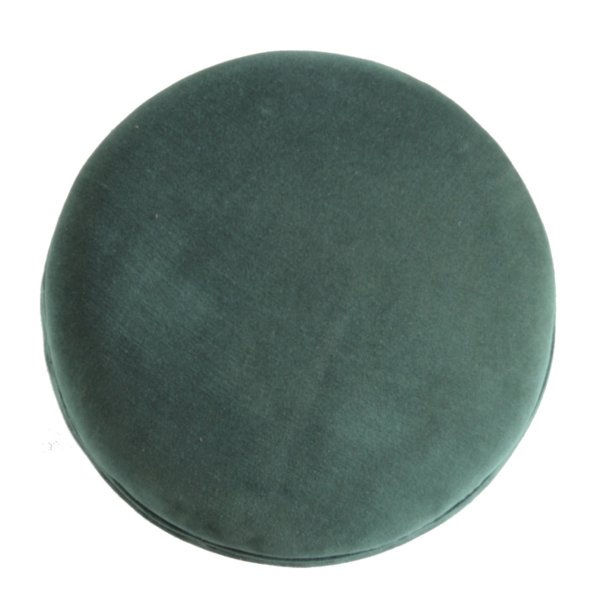 Solid Mango Wood Walnut Finished Emerald Velvet Scandinavian Style Footstool - Image 2