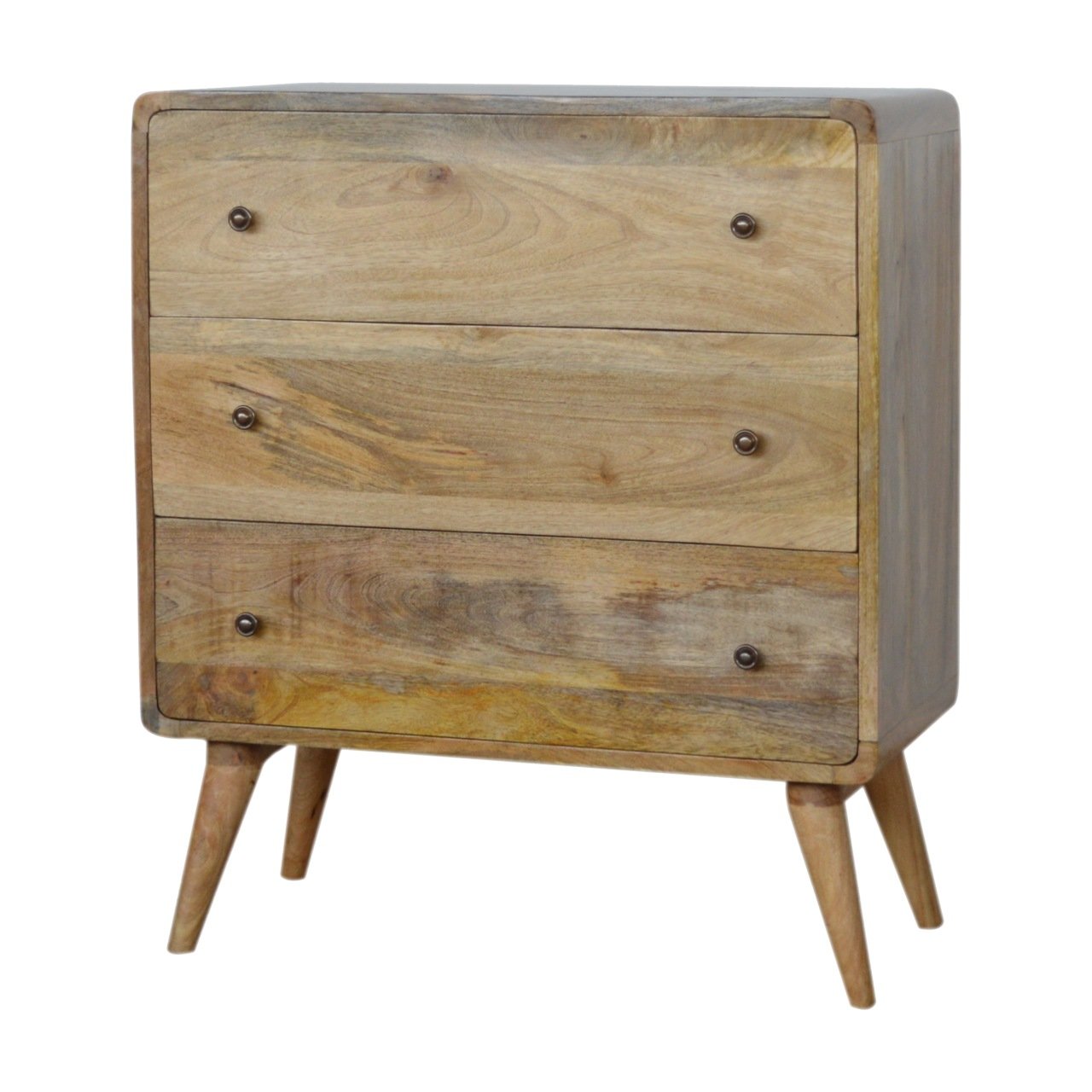 Mango Wood Curved Oak-ish Chest