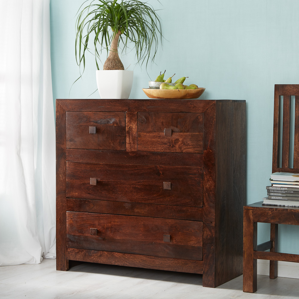 Toko Dark Mango 4 Drawer Dressing Chest - Image 4