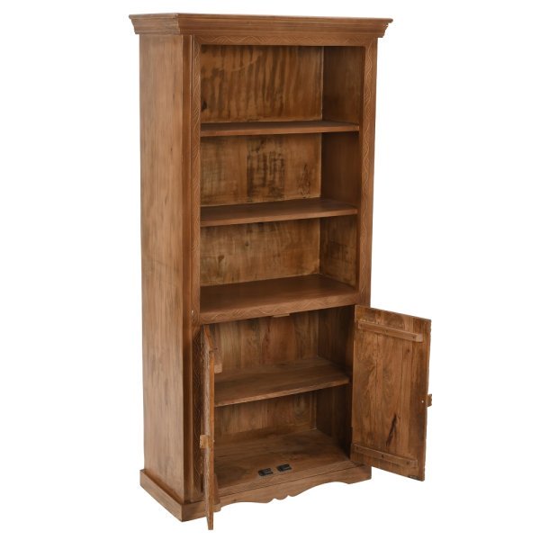 Artwork Mango Wood Large Corner Bookcase - Image 2