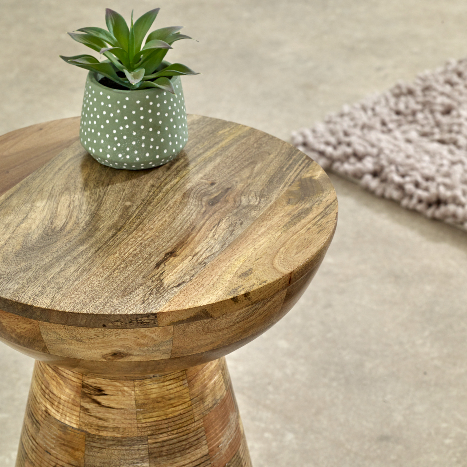 Solid Wood Round Side Table Mushroom Style, elegant and Versatile - Image 2