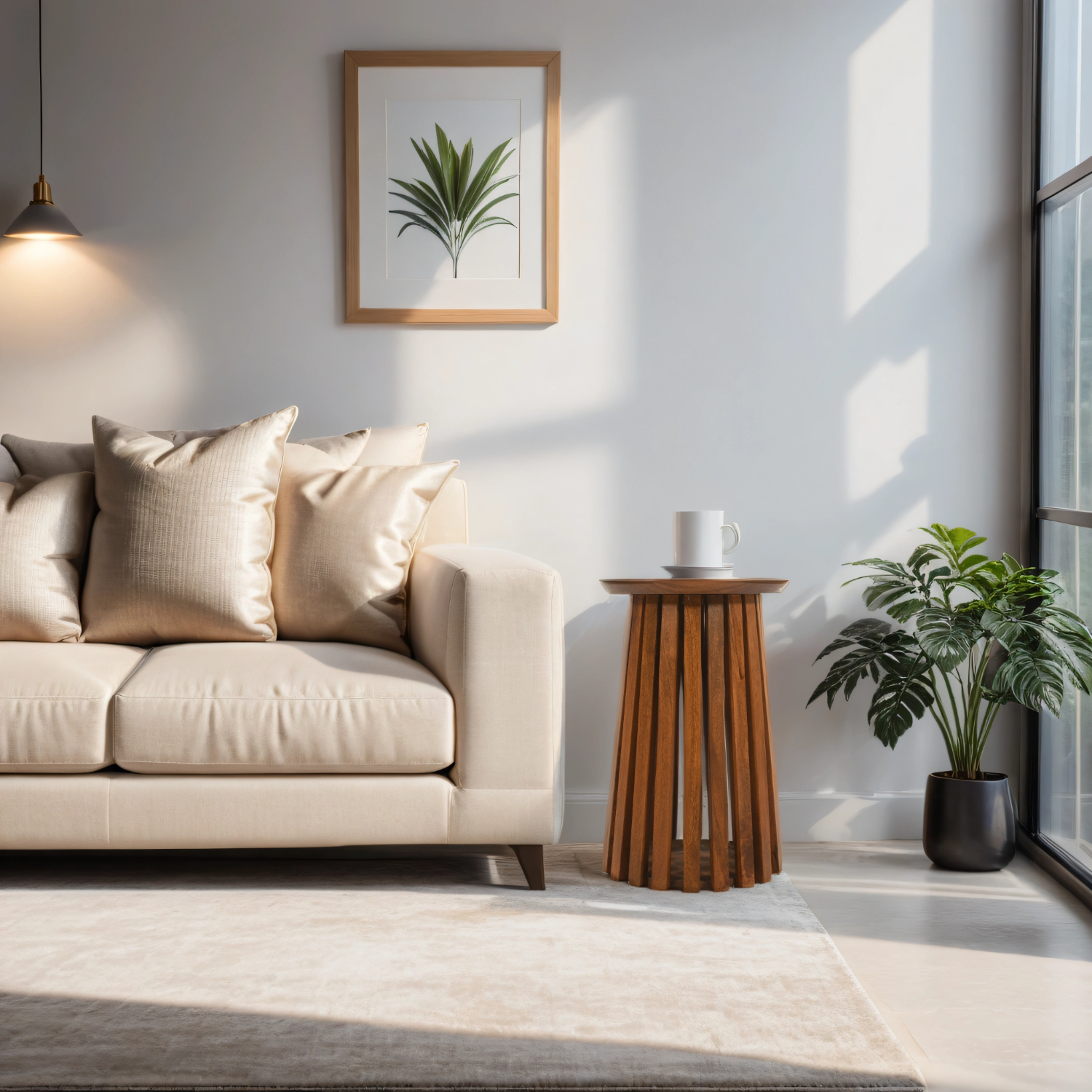 Slatted Mango Wood Side Table - Image 5