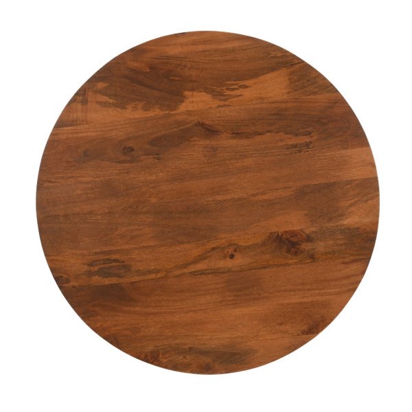 Slatted Mango Wood Round Coffee Table - Image 3