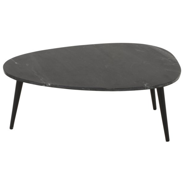 Opal Coffee Table With Black Marble Top & Metal Legs - Image 3