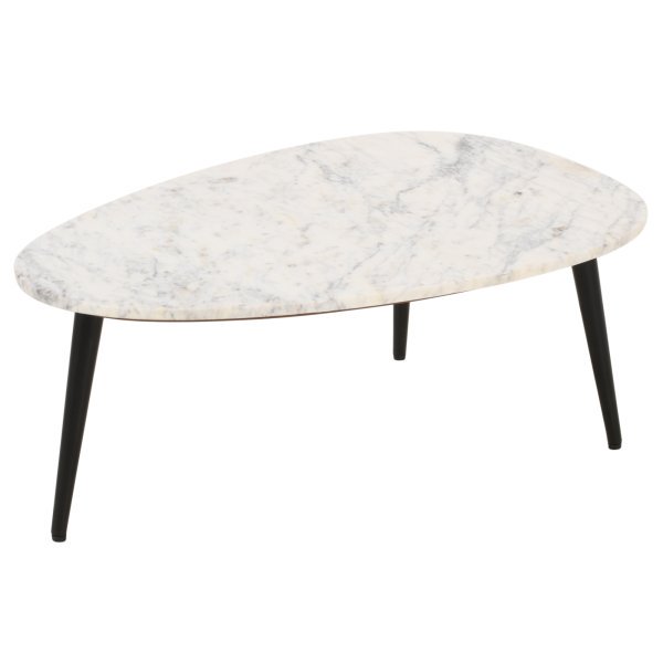 Opal Coffee Table With White Marble Top & Metal Legs - Image 2