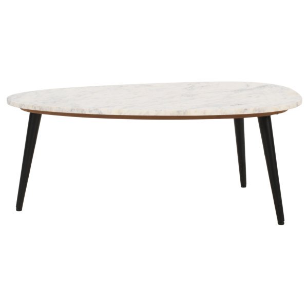 Opal Coffee Table With White Marble Top & Metal Legs