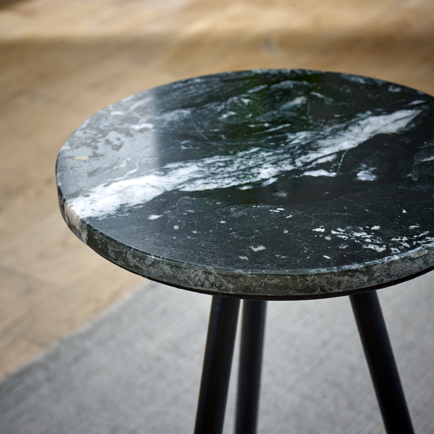 Opal Side Table With Black Marble Top & Metal Legs - Image 2
