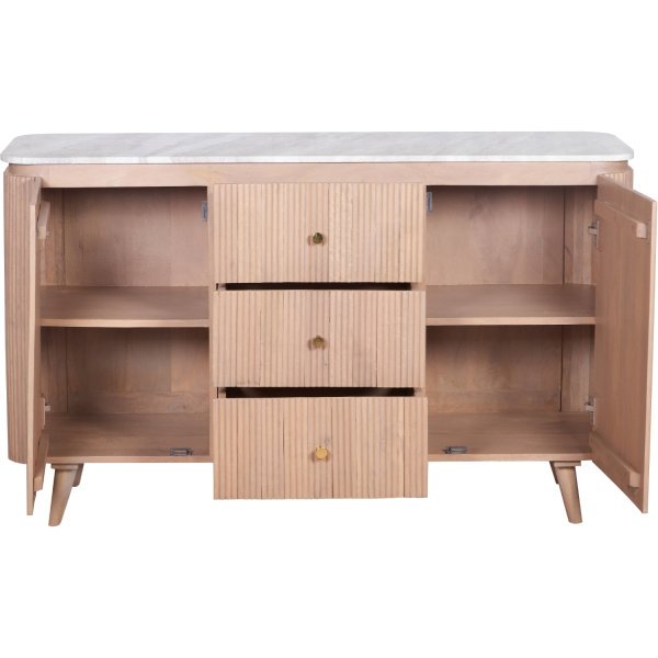 Ashford Natural Marble & Wood Extra Large Sideboard - Image 3
