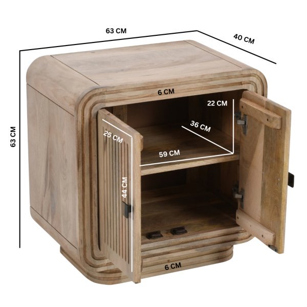 Hudson Carved Mango Wood Mini Sideboard - Image 5
