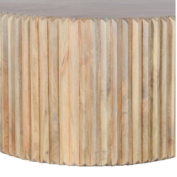 Hudson Carved Mango Wood Round Coffee Table - Image 2