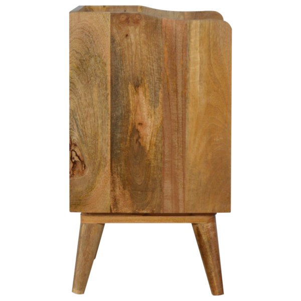 Solid Oak Mango Wood Two Tone Grey Scandinavian Style 3 Drawer Cabinet - Image 8