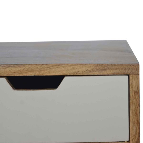 Solid Mango Wood Writing Desk with Hand Painted Drawer - Image 3