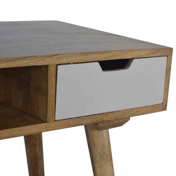 Solid Mango Wood Writing Desk with Hand Painted Drawer - Image 4