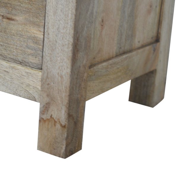 Solid Mango Wood Oak Finished Four Door Mini Cabinet - Image 6